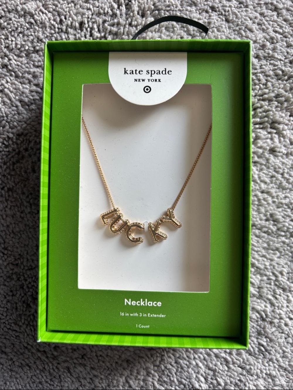 kate spade Gold 'LUCKY' Letter Pendant Necklace